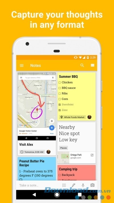 Ghi chú nhanh chóng với kèm hình ảnh trực quan trên Google Keep cho iOS