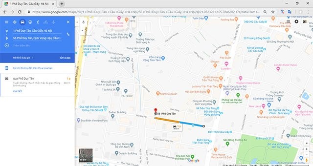 Giao diện Google Maps for Chrome