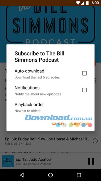 Giao diện sử dụng của ứng dụng Google Play Music