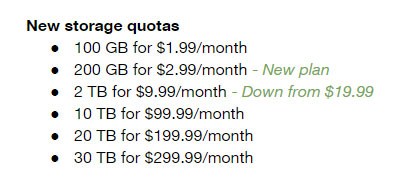 Các gói dung lượng Google One