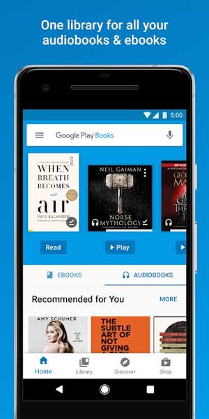 Thư viện của Google Play Books cung cấp đầy đủ tất cả thể loại sách