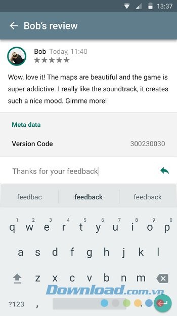 Theo dõi phản hồi người dùng trên Google Play Developer Console