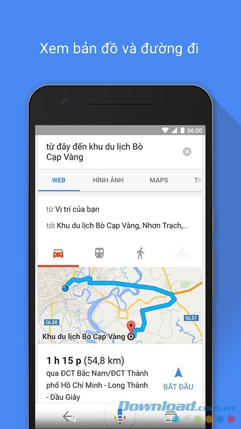 Google cho Android giúp tìm đường đi dễ dàng và nhanh chóng
