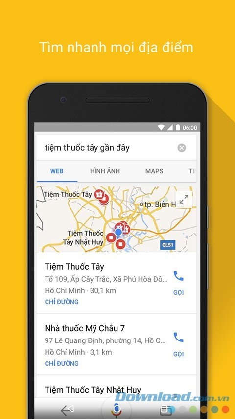 Tìm địa điểm công cộng cực nhanh như ATM, trạm xăng, hiệu thuốc... trên Goolge cho Android