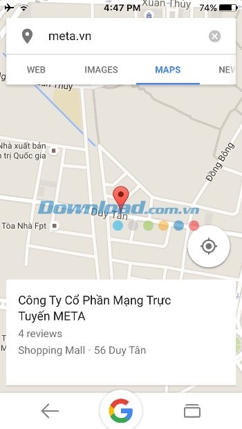 Hiển thị bản đồ đường đi