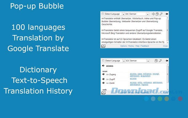 Tích hợp nhiều công cụ dịch
