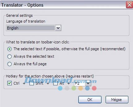 Một số cài đặt tùy chọn