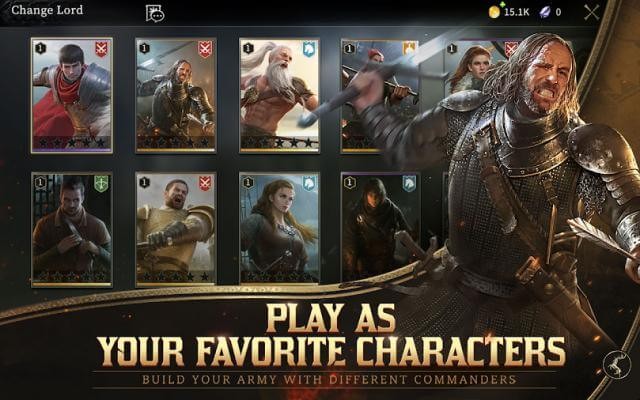 Gặp lại các nhân vật kinh điển trong Game of Thrones, xây dựng đội quân mạnh mẽ của bạn