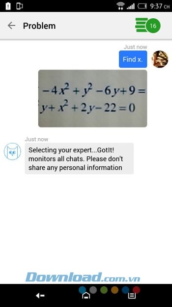 Giao diện chat của GotIt!