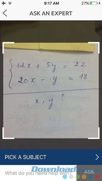 Chụp ảnh bài toán