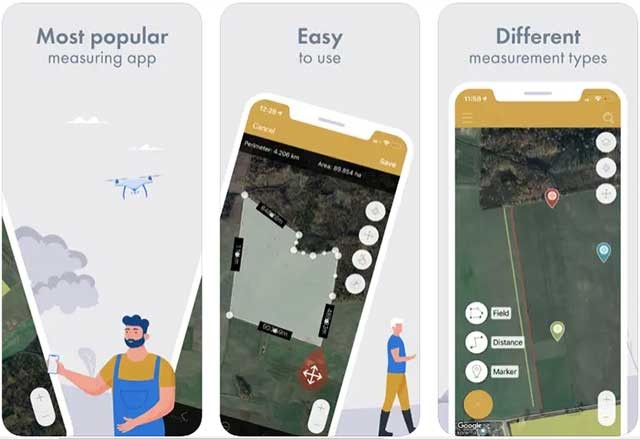 Đo diện tích và chu vi mảnh đất bằng thiết bị iOS với GPS Fields Area Measure Map