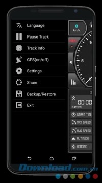 Bảng điều khiển của GPS Speed Pro cho Android