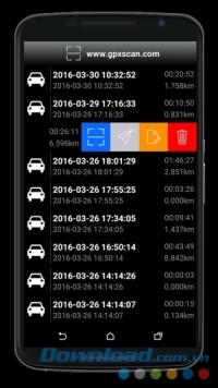 GPS Speed Pro cho Android lưu lịch sử di chuyển