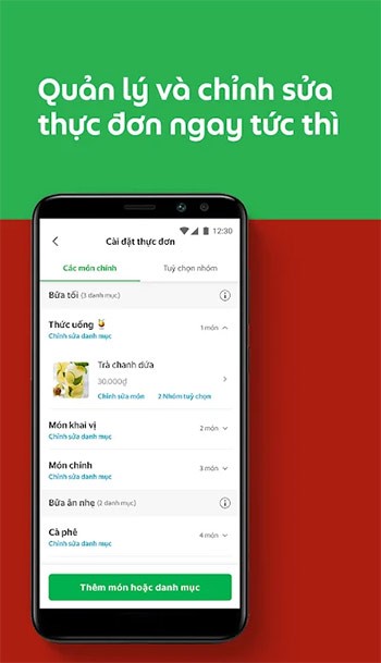 Quản lý thực đơn