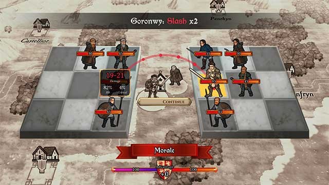 Khi các đơn vị tiếp xúc, một trận chiến theo lượt sẽ xảy ra