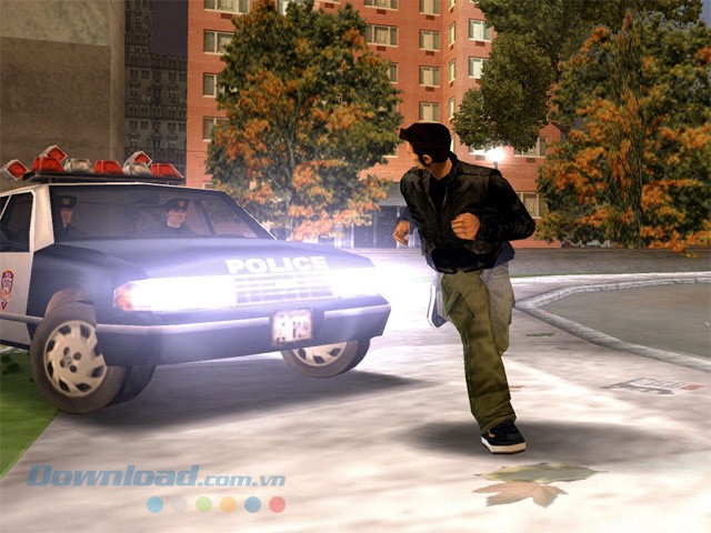 Chạy trốn cảnh sát trong game hành động cho máy tính Grand Theft Auto 3