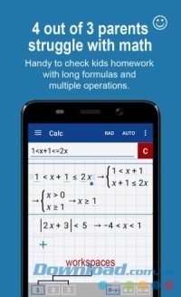 Graphing Calculator + Math PRO cho Android hỗ trợ học toán
