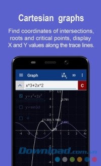 Graphing Calculator + Math PRO cho Android hỗ trợ vẽ đồ thị