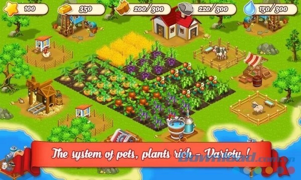 Hệ thống vật nuôi trong Great Happy Farm cho Android rất đa dạng