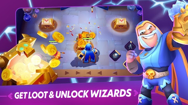 Thu thập chiến lợi phẩm, mở khóa các pháp sư mới trong Greedy Wizards: Battle Games