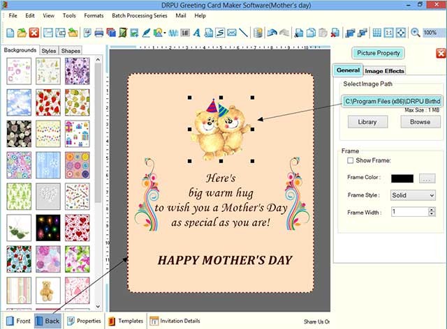 Tự do chỉnh sửa thiệp theo ý thích với rất nhiều công cụ dễ sử dụng