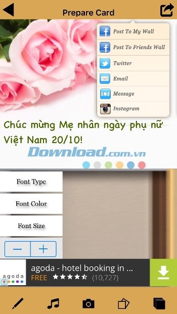 Chia sẻ eCard qua SNS
