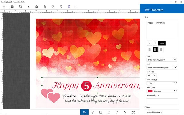 Thiết kế eCard cực dễ dàng với các công cụ sẵn có trong Greeting Cards & Handwritten Wishes