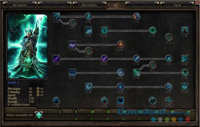 Lựa chọn lớp nhân vật