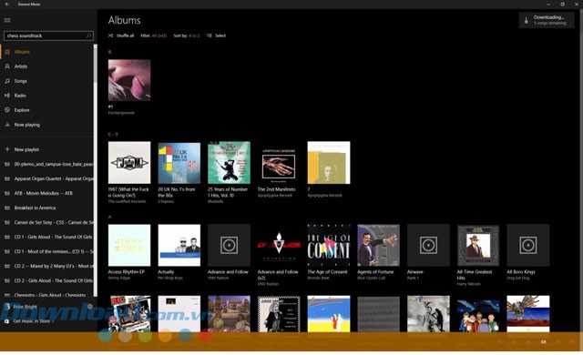 Tìm kiếm bài hát trong mục Album