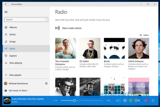 Các kênh nghe nhạc trong Radio