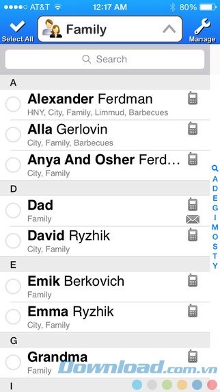 Tạo nhóm liên lạc