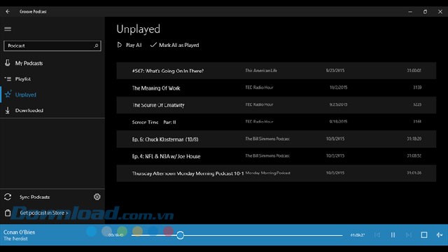 Danh sách podcast chưa phát