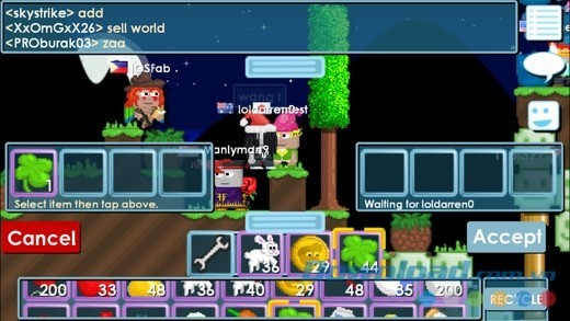 Bạn mọi món đồ trong Growtopia cho iOS theo cách của bạn