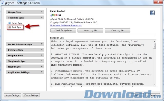 gSyncit là tiện ích đồng bộ dữ liệu Outlook mạnh mẽ