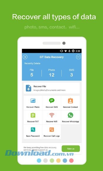GT Recovery hỗ trợ khôi phục nhiều loại dữ liệu