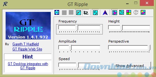 Giao diện của GTRipple