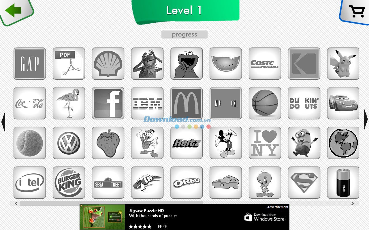 Số lượng logo phong phú trong Guess The Color cho bạn lựa chọn