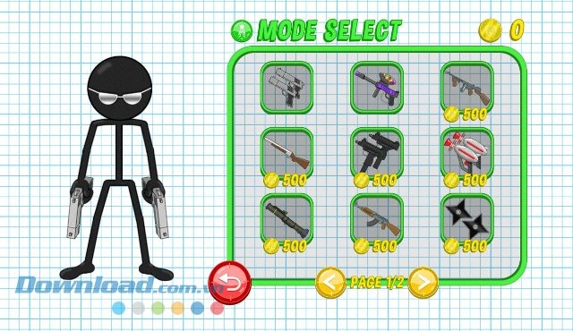 Kho vũ khí của game Gun Fu: Stickman 2