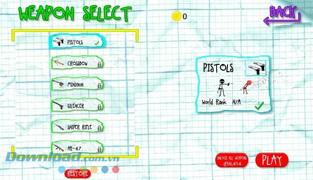 Các loại súng trong game Gun Fu: Stickman