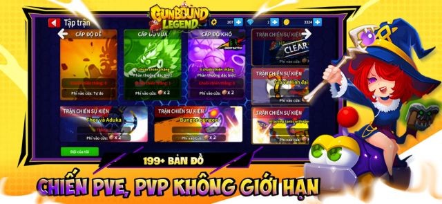 Hơn 199 bản đồ, chiến PvP không giới hạn
