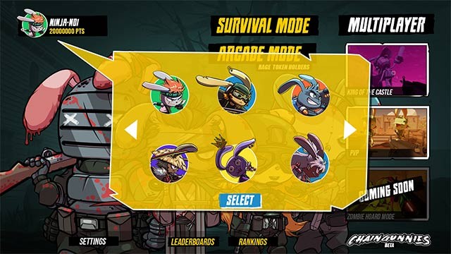 Chơi Gunnies một mình hoặc lập đội để cùng nhau tiêu diệt zombie thỏ