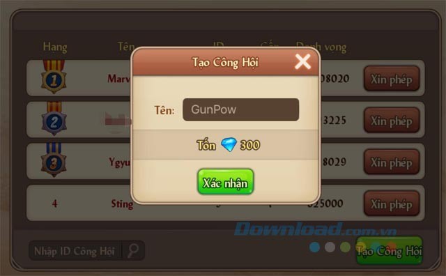 Tính năng công hội