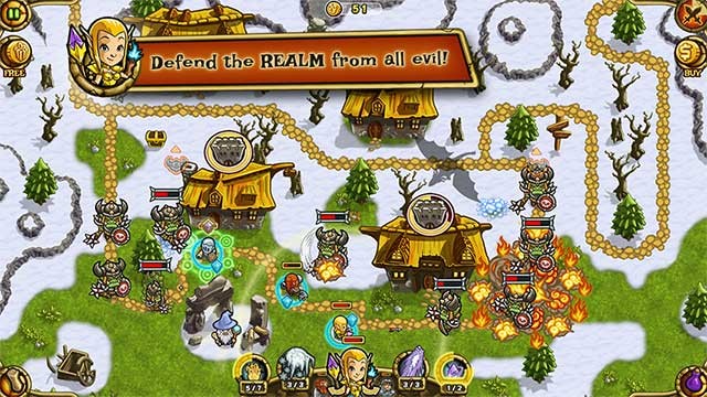 Bảo vệ vương quốc khỏi quái vật trong game thủ thành Guns'n'Glory Heroes