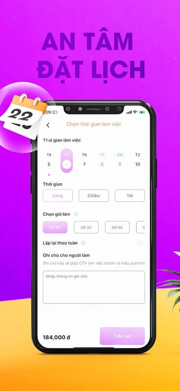 Đặt lịch nhanh chóng