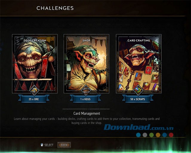 Quản lý thẻ bài và vượt qua các thử thách khó khăn trong game chiến thuật miễn phí Gwent: The Witcher Card Game cho máy tính