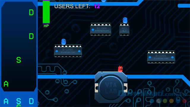 Tiêu diệt các kẻ thù là người dùng (user) màu xanh trong game Hack Hack Revolution