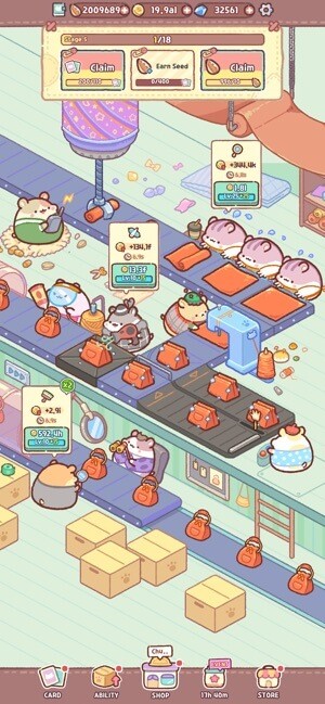 Hamster Bag Factorycho bạn quản lý nhà máy sản xuất túi với các công nhân chuột đáng yêu