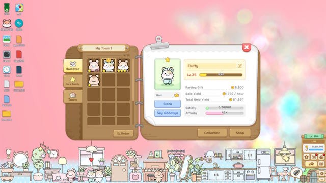 Những chú chuột hamster đáng yêu sống và di chuyển trên desktop