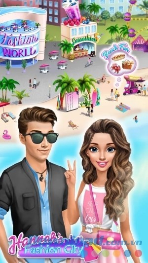 Đồ họa Hannah's Fashion City cho Android khá đẹp mắt