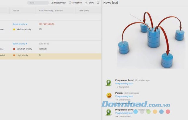 Cập nhật tình hình công việc với News Feed